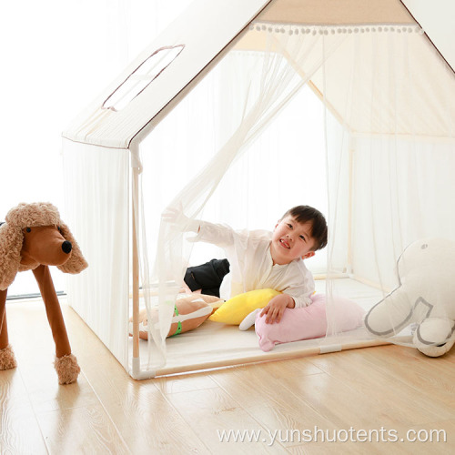 Cotton Canvas Indoor Play Bed Tent For Kids